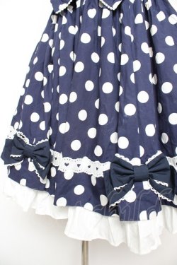 画像4: Angelic Pretty / ポルカドットジャンパースカート  紺 Y-25-12-28-006-AP-OP-SZ-ZY