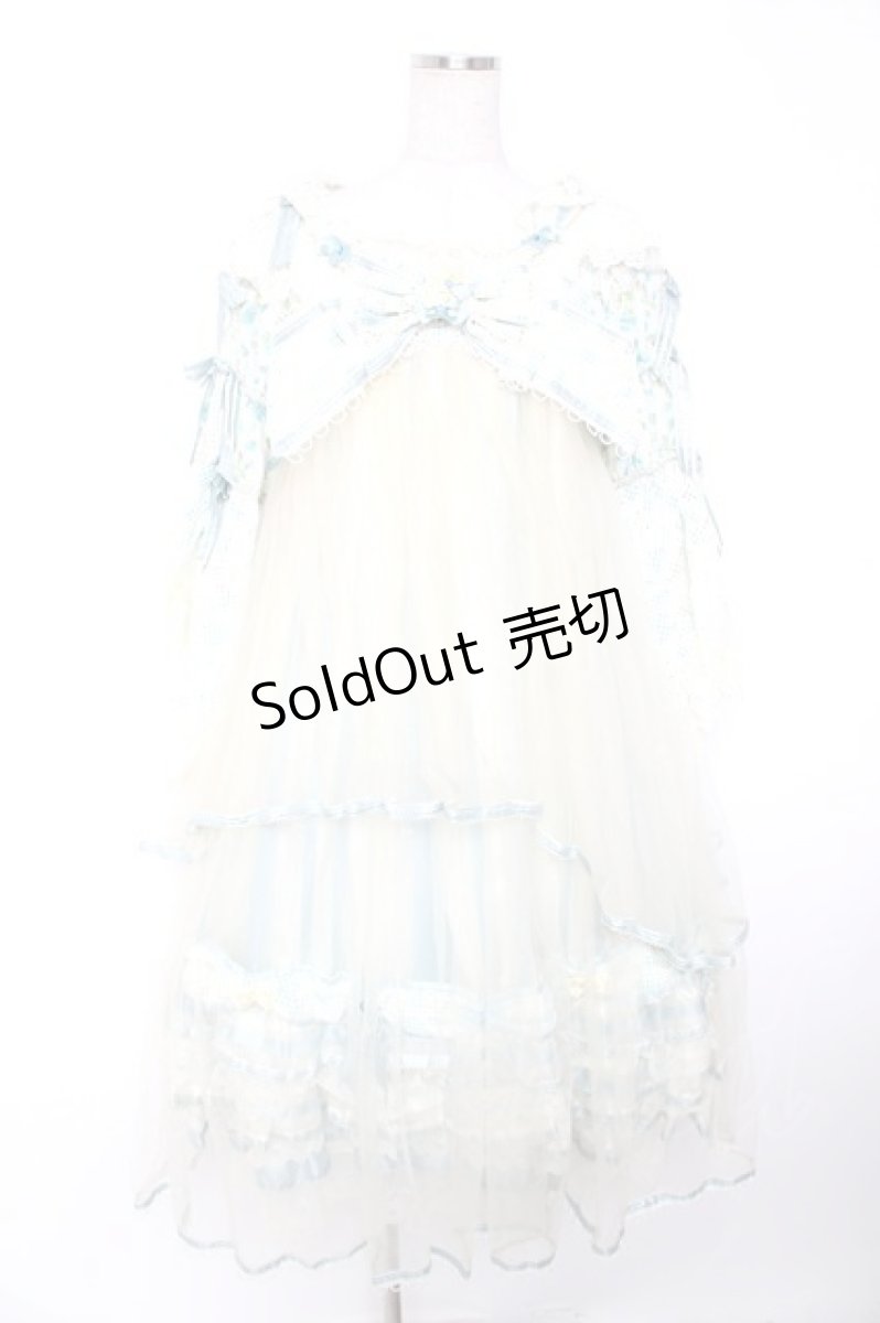 画像1: BABY, THE STARS SHINE BRIGHT / Ver Placidum Mille fleurワンピースドレス【完全受注予約商品】  サックス Y-25-12-28-008-BA-OP-SA-ZY (1)