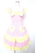 Angelic Pretty / ギンガムシャーベットジャンパースカート  ピンク×イエロー Y-25-12-28-002-AP-OP-SZ-ZY
