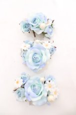 画像19: BABY, THE STARS SHINE BRIGHT / Ver Placidum Mille fleurワンピースドレス【完全受注予約商品】  サックス Y-25-12-28-008-BA-OP-SA-ZY (19)