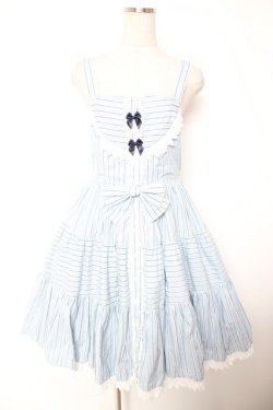 画像1: ALICE and the PIRATES / ドビーストライプティアードジャンパースカート  サックス Y-25-12-28-010-PA-OP-SZ-ZY