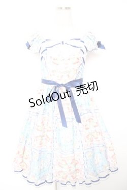 画像1: BABY, THE STARS SHINE BRIGHT / Ruban le Lien a la modeミニ袖ジャンパースカート  ピンクｘサックス Y-25-12-28-011-BA-OP-AS-ZI