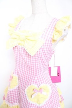 画像3: Angelic Pretty / ギンガムシャーベットジャンパースカート  ピンク×イエロー Y-25-12-28-002-AP-OP-SZ-ZY