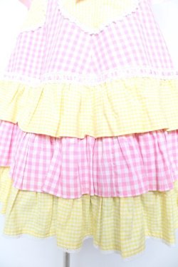 画像4: Angelic Pretty / ギンガムシャーベットジャンパースカート  ピンク×イエロー Y-25-12-28-002-AP-OP-SZ-ZY