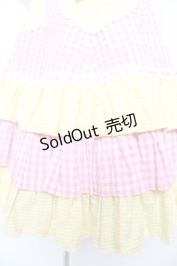 画像4: Angelic Pretty / ギンガムシャーベットジャンパースカート  ピンク×イエロー Y-25-12-28-002-AP-OP-SZ-ZY