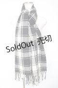 NieR CLOTHING / チェック柄 大判ストールマフラー  黒×アイボリー Y-26-01-01-006-PU-ZA-SZ-ZT0204L