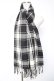 画像1: NieR Clothing / チェック柄 大判ストールマフラー  黒×アイボリー Y-26-01-01-006-PU-ZA-SZ-ZY (1)