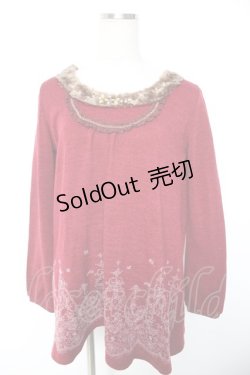 画像1: axes femme / 裾プリントチュニック M ワイン Y-26-01-01-045-AX-OP-SZ-ZY