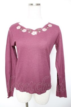 画像1: axes femme / お花カットワークプルオーバー  ピンク Y-26-01-01-046-AX-TO-SZ-ZY