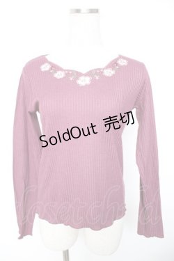 画像1: axes femme / お花カットワークプルオーバー  ピンク Y-26-01-01-046-AX-TO-SZ-ZI