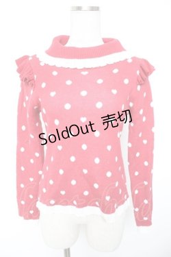 画像1: axes femme Kawaii / ハートドットニットプル M アカ Y-26-01-01-047-AX-TO-SZ-ZY