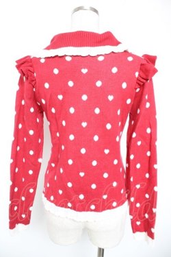 画像2: axes femme kawaii / ハートドットニットプル M アカ Y-26-01-01-047-AX-TO-SZ-ZY