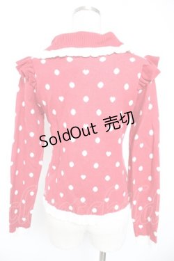 画像2: axes femme Kawaii / ハートドットニットプル M アカ Y-26-01-01-047-AX-TO-SZ-ZY