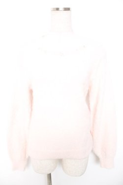 画像1: axes femme / 花パールラメフェザーニット F ピンク Y-26-01-01-051-AX-TO-SZ-ZY