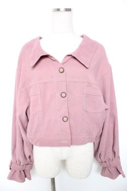 画像1: axes femme POETIQUE / バックレースアップジャケット Ｍ ピンク Y-26-01-01-052-AX-JA-SZ-ZY