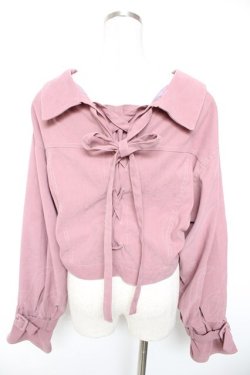 画像2: axes femme POETIQUE / バックレースアップジャケット Ｍ ピンク Y-26-01-01-052-AX-JA-SZ-ZY