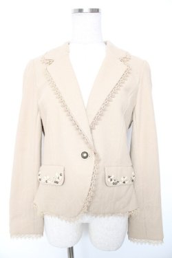 画像1: axes femme / ビジューポケットジャケット  ベージュ Y-26-01-01-055-AX-JA-SZ-ZY