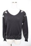 axes femme / ショルダーフラワーニット M 黒 Y-26-01-01-060-AX-TO-SZ-ZI