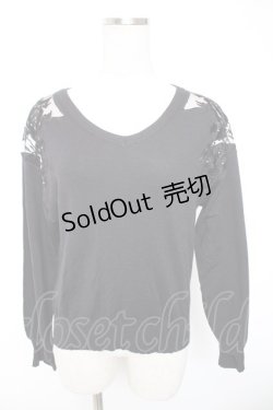 画像1: axes femme / ショルダーフラワーニット M 黒 Y-26-01-01-060-AX-TO-SZ-ZI