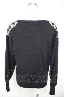 画像2: axes femme / ショルダーフラワーニット M 黒 Y-26-01-01-060-AX-TO-SZ-ZY