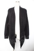 axes femme / ポケットリボンニットカーディガン M 黒 Y-26-01-01-062-AX-TO-SZ-ZY