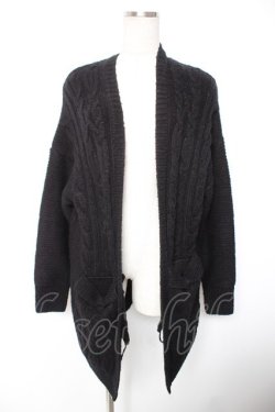 画像1: axes femme / ポケットリボンニットカーディガン M 黒 Y-26-01-01-062-AX-TO-SZ-ZY