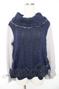 axes femme / サイド編み上げニットトップス M 紺 Y-26-01-01-063-AX-TO-SZ-ZI