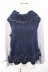画像1: axes femme / サイド編み上げニットトップス M 紺 Y-26-01-01-063-AX-TO-SZ-ZY (1)