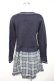 画像2: axes femme POETIQUE / ワッペン付きニットドッキングワンピース M 紺 Y-26-01-01-066-AX-OP-SZ-ZY (2)