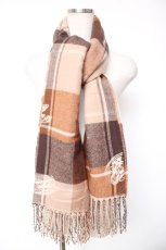 画像1: axes femme / ティータイム柄JQストール 65×180+10×2cm 茶 Y-26-01-01-009-AX-ZA-SZ-ZT578 (1)