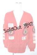 PINK HOUSE / ロゴワッペンカーディガン  赤 Y-26-01-01-072-LO-TO-SZ-ZY