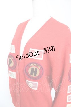 画像3: PINK HOUSE / ロゴワッペンカーディガン  赤 Y-26-01-01-072-LO-TO-SZ-ZY