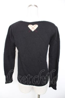 画像2: Jane Marple / ハートアーガイルのカーディガン M 黒 Y-26-01-01-078-JM-TO-SZ-ZY