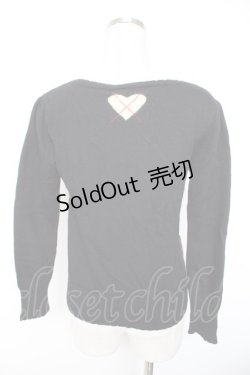 画像2: Jane Marple / ハートアーガイルのカーディガン M 黒 Y-26-01-01-078-JM-TO-SZ-ZI