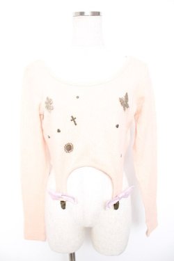 画像1: Swankiss / ガーター付きニットトップス F ピンク Y-26-01-01-081-CA-TO-SZ-ZY