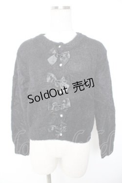 画像1: m petit by misako / リボンニットカーディガン  黒 Y-26-01-01-082-LO-TO-SZ-ZS