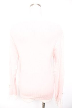 画像2: axes femme / 連ボタン袖レースニットプルオーバー  ピンク Y-26-01-01-087-AX-TO-SZ-ZY