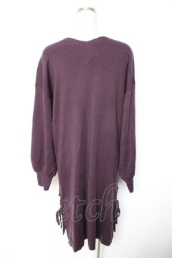 画像2: axes femme / Vネックロングニットワンピ M パープル Y-26-01-01-090-AX-OP-SZ-ZY