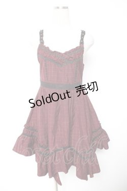 画像1: axes femme / グレンチェックチュニック  ワイン Y-26-01-01-092-AX-OP-SZ-ZY