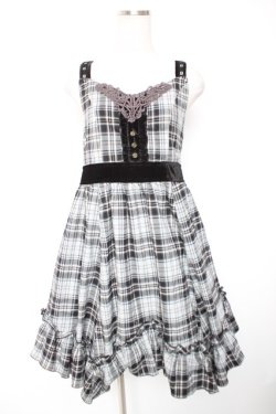 画像1: axes femme / チェック柄ワンピース M グレー Y-26-01-01-094-AX-OP-SZ-ZY