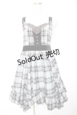 画像1: axes femme / チェック柄ワンピース M グレー Y-26-01-01-094-AX-OP-SZ-ZY