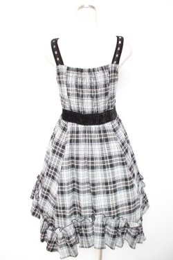 画像2: axes femme / チェック柄ワンピース M グレー Y-26-01-01-094-AX-OP-SZ-ZY