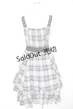 画像2: axes femme / チェック柄ワンピース M グレー Y-26-01-01-094-AX-OP-SZ-ZY