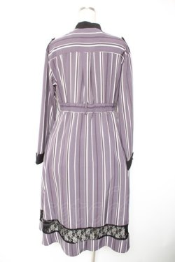 画像2: axes femme / レジメンタル柄ワンピース F ラベンダー Y-26-01-01-096-AX-OP-SZ-ZY