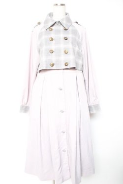 画像1: axes femme POETIQUE / 2WAYバイカラーコート M ラベンダー Y-26-01-01-098-AX-CO-SZ-ZY