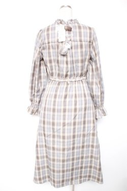 画像2: axes femme / プリーツ切替チェック柄ワンピース  生成り Y-26-01-01-099-AX-OP-SZ-ZY