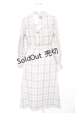 画像2: axes femme / プリーツ切替チェック柄ワンピース  生成り Y-26-01-01-099-AX-OP-SZ-ZS