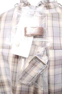 画像3: axes femme / プリーツ切替チェック柄ワンピース  生成り Y-26-01-01-099-AX-OP-SZ-ZY