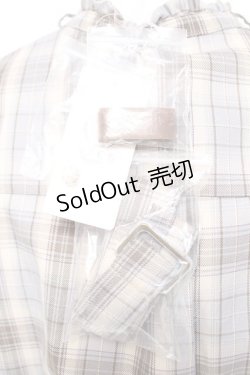 画像3: axes femme / プリーツ切替チェック柄ワンピース  生成り Y-26-01-01-099-AX-OP-SZ-ZS