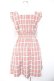 画像2: axes femme POETIQUE / チェック×カットソー切替ワンピース M ピンク Y-26-01-01-100-AX-OP-SZ-ZY (2)